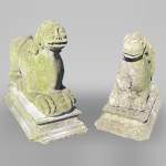 Pair of medieval stone lions