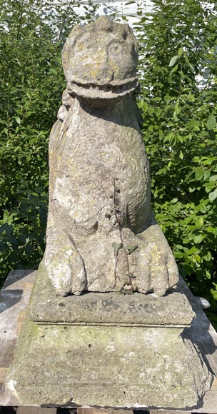 Pair of medieval stone lions-5