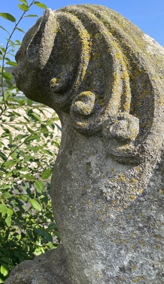 Pair of medieval stone lions-8
