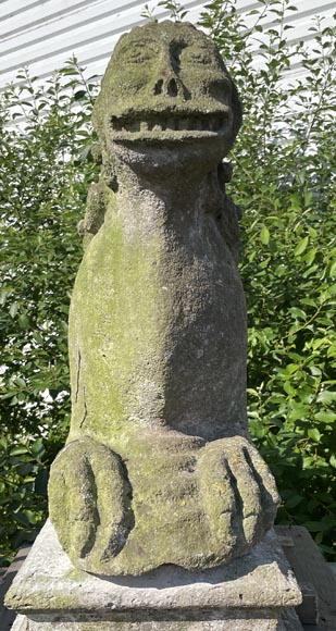 Pair of medieval stone lions-11