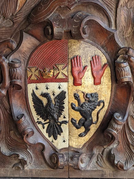 Mantel with Vansittart and Crosbie coat of arms-8