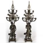 Jean-François GECHTER (1796-1844)  (follower of) Pair of Candelabras in bronze