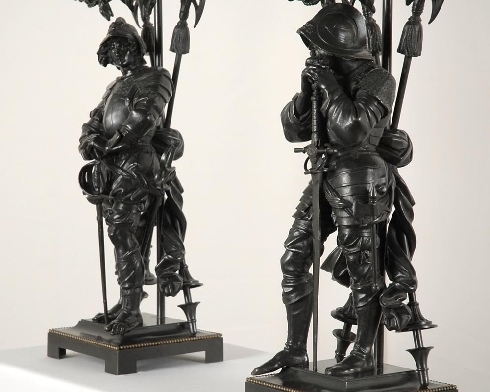 Jean-François GECHTER (1796-1844)  (follower of) Pair of Candelabras in bronze-1