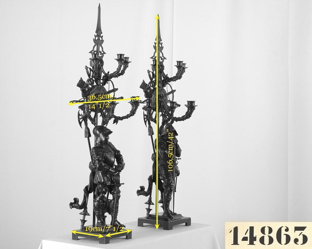 Jean-François GECHTER (1796-1844)  (follower of) Pair of Candelabras in bronze-4