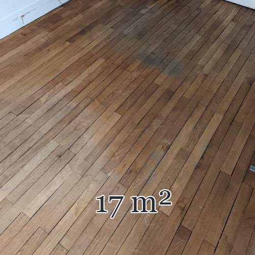 17 m² of linear oak parquet flooring