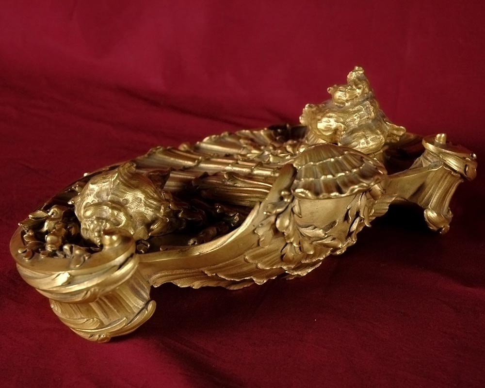 François LINKE (1855-1946)  and Léon MESSAGÉ (1842-1901) (Att. to) - « The Sea », Gilt bronze inkwell -6