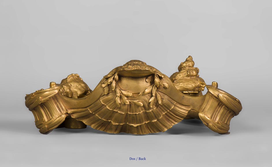 François LINKE (1855-1946)  and Léon MESSAGÉ (1842-1901) (Att. to) - « The Sea », Gilt bronze inkwell -8