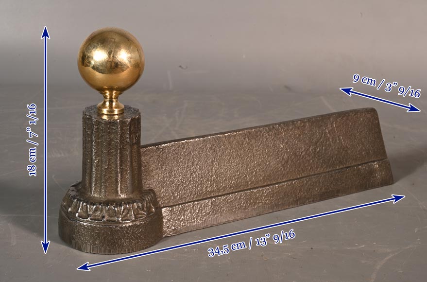 Pair of Napoleon III style polished bronze andirons-5