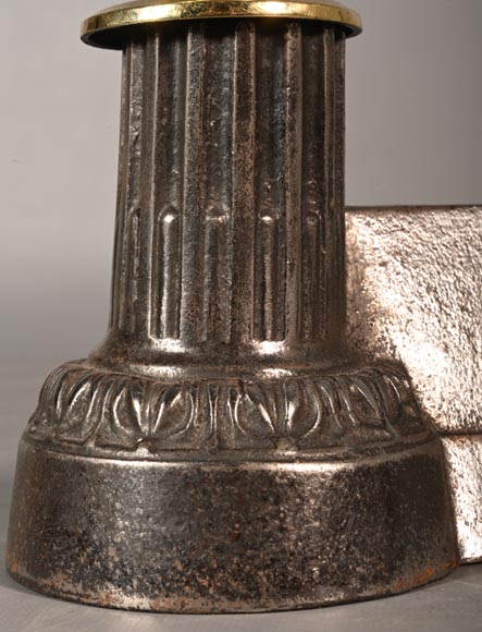 Pair of Napoleon III style polished bronze andirons-4
