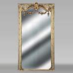Large Napoleon III style gilded trumeau with floral decoration
