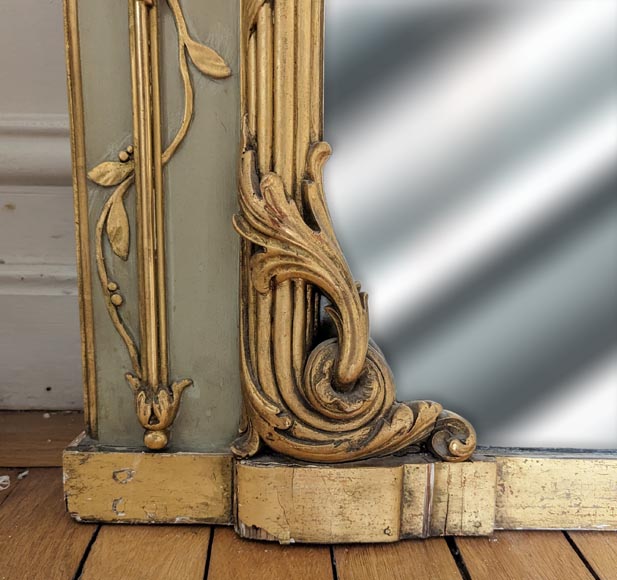 Large Napoleon III style gilded trumeau with floral decoration-4
