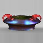 ZSOLNAY Manufacture, Planter With Crayfish, early 20th century