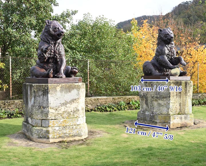 Joseph Simon Volmar (Berne, 1796-1865), Pair of bears in cast iron-13