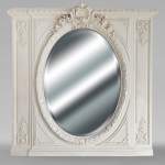 Napoleon III-style trumeau richly decorated with oval bevelled mirror