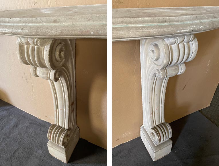 Pair of small stone consoles-9