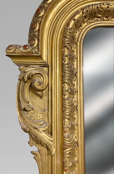 Large gilded trumeau with central medallion in the Napoleon III style-4