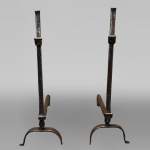 Pair of straight high andirons