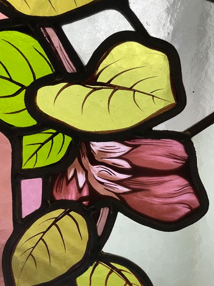 KOENIG & LAFITTE - Art Nouveau stained glass window with bindweed-7