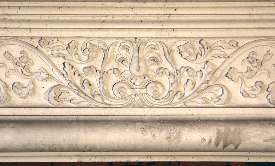 Monumental antique Neo-Renaissance style stone mantel coming from the Chateau of Montgeon-4