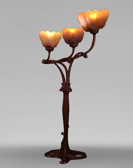 Antonin DAUM and Louis MAJORELLE, “Magnolia” torch, 1903-1