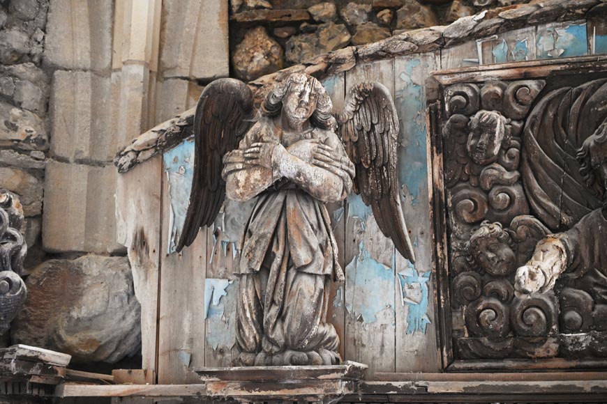 Baroque church altar and altarpiece of the 17th century-6