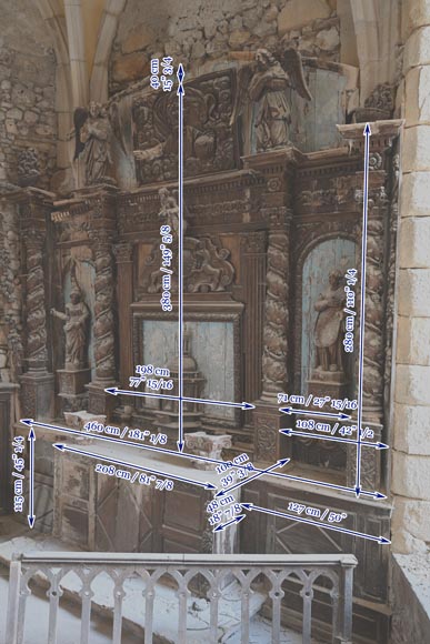 Baroque church altar and altarpiece of the 17th century-16