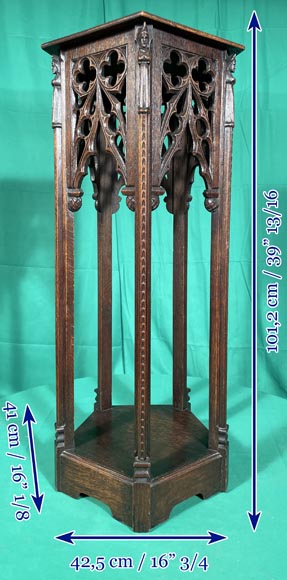 Neo-Gothic style oak saddle set - Gueridons, Stands, Pedestals
