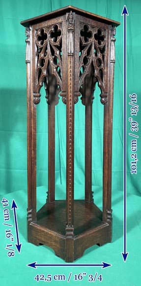 Neo-Gothic style oak saddle set-11