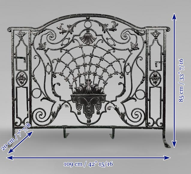 Cast-iron spark arrestor with shell, 18th century-12