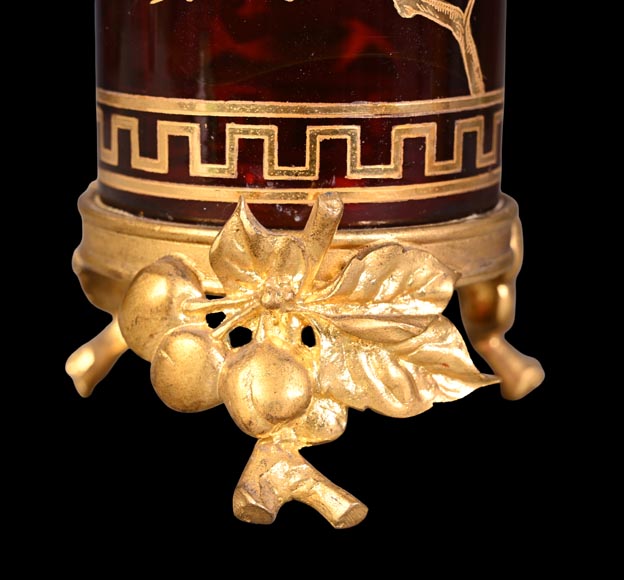 BACCARAT, Pair of Double Vases with Japanese-Style Decoration