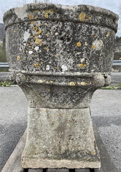 Imposing antique stone stoup-3