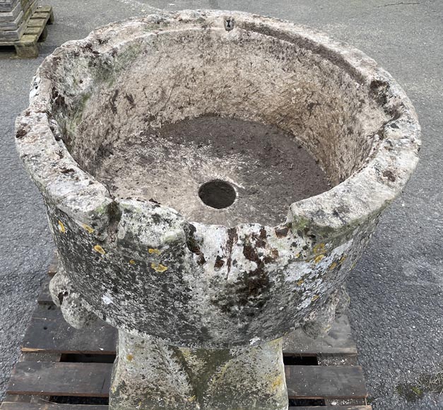 Imposing antique stone stoup-5