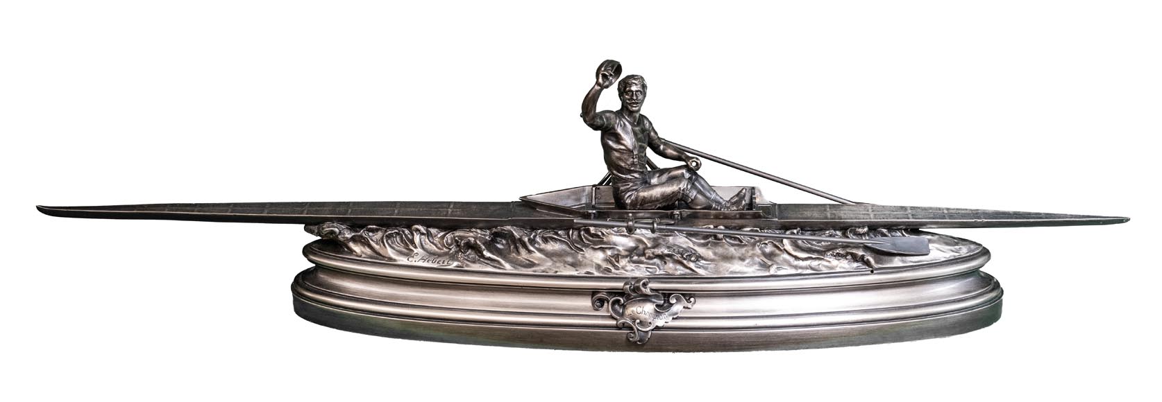 Edouart DROUOT - The oarsman, bronze sculpture-0