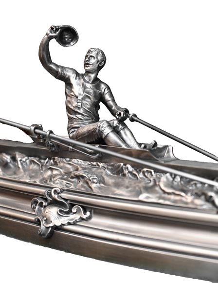 Edouart DROUOT - The oarsman, bronze sculpture-1