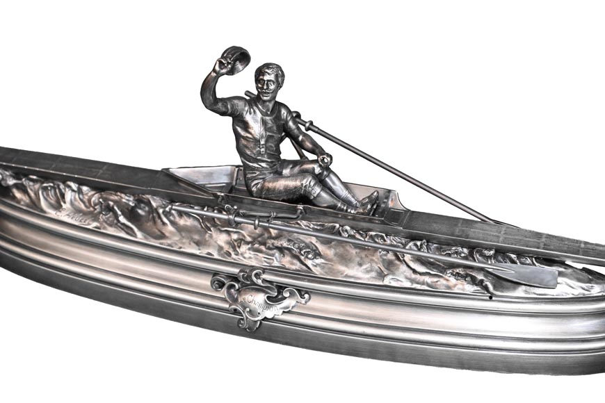 Edouart DROUOT - The oarsman, bronze sculpture-2