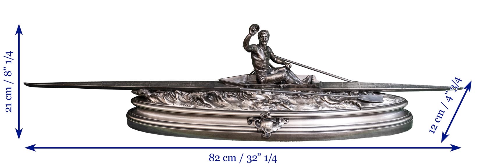 Edouart DROUOT - The oarsman, bronze sculpture-4