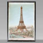 TAUZIN - Lithography of the Eiffel Tower