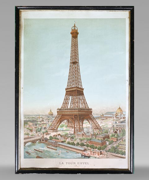 TAUZIN - Lithography of the Eiffel Tower-0