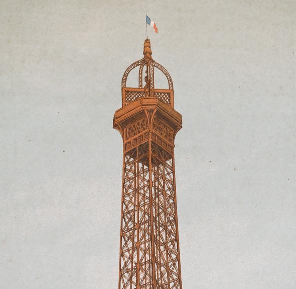TAUZIN - Lithography of the Eiffel Tower-1