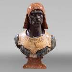 Venetian School, Bust of an Egyptian Dignitary from the New Kingdom in polychrome marbles, circa 1780