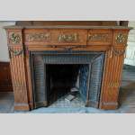 Oak and Stucco Mantel from a Wood Paneled Room 
