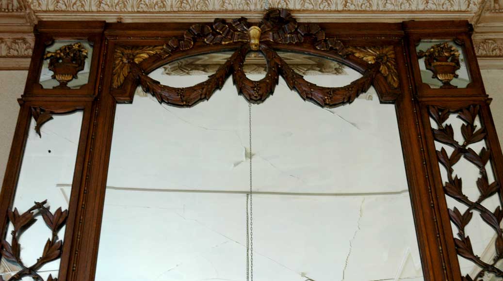 Oak and Stucco Mantel from a Wood Paneled Room -8