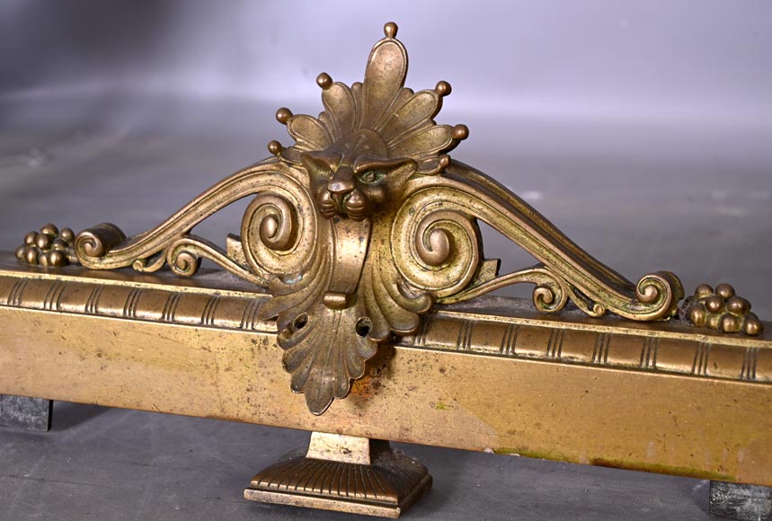 Pair of Egyptian-style gilt-bronze firedogs with confronting griffins Pair of Egyptian-style gilt-bronze firedogs with confronting griffins-5