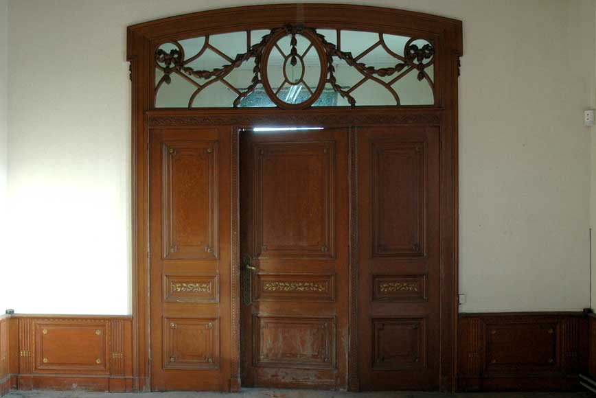 Louis XVI style Oak and Stucco paneled room -0