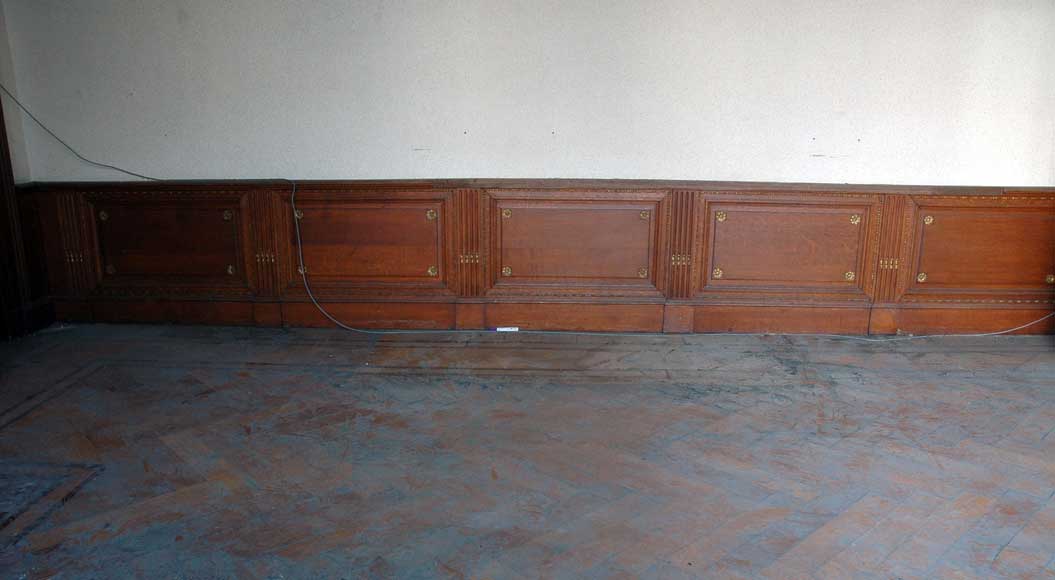 Louis XVI style Oak and Stucco paneled room -17