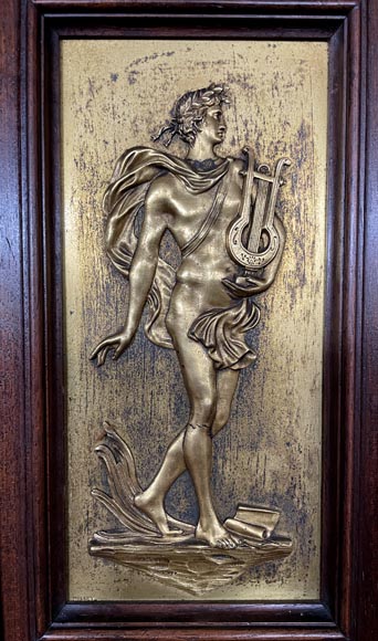 Aimé Millet (1819–1891) — Large Neo-Renaissance cabinet in walnut and gilt bronze-9