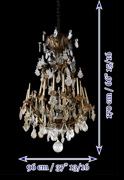 Twenty-four light-arm chandelier decorated with crystals-8