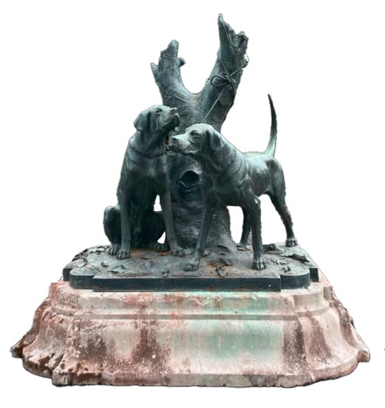 Auguste-Nicolas Caïn, Two large groups in bronze with a dark green patina, 1893-2