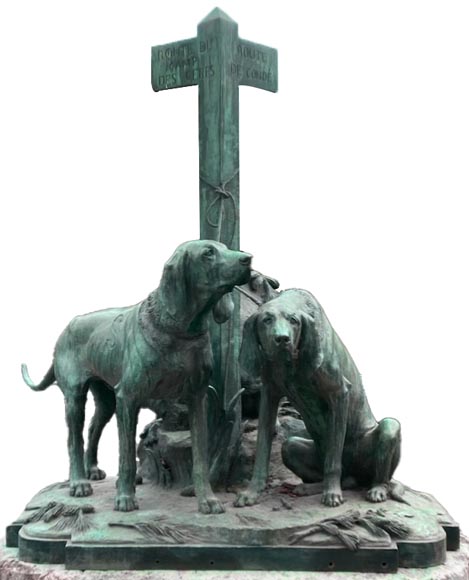 Auguste-Nicolas Caïn, Two large groups in bronze with a dark green patina, 1893-7