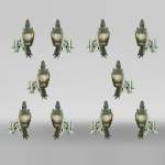 10 cast iron wall lights, based on models from the Pont Alexandre III